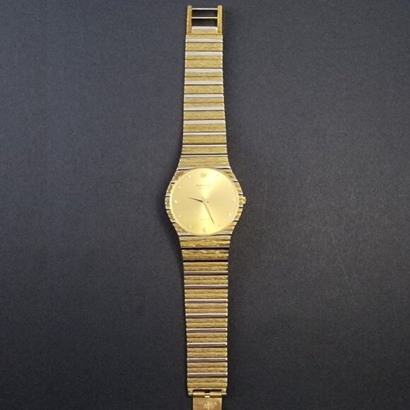 Vintage Raymond Weil Men's 18k Plated Gold Watch – Diamond Hour Markers, Swiss - Picture 7 of 7